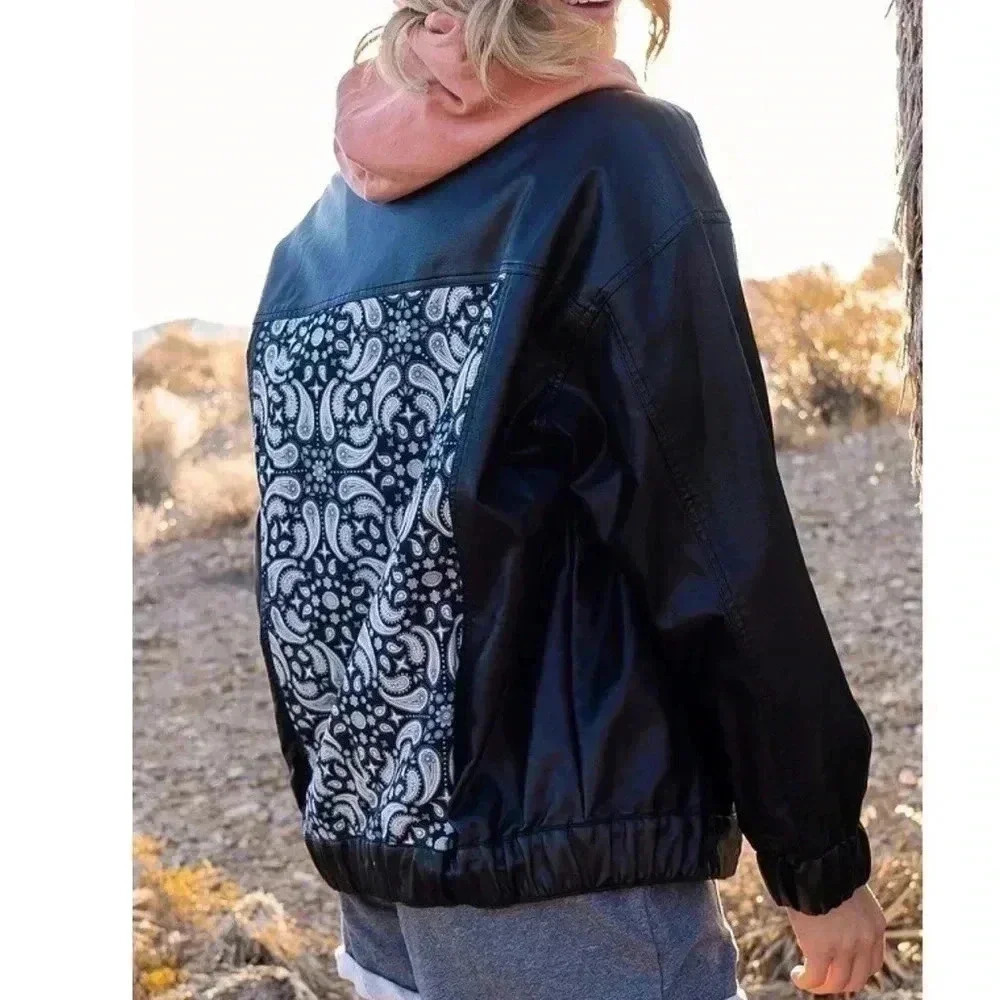 Black faux leather jacket - Picture 2 of 6